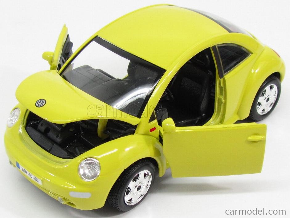 BURAGO 18-22029Y Scale 1/24 | VOLKSWAGEN NEW BEETLE 1998 YELLOW BURAGO 18-22029Y Scale 1/24 | VOLKSWAGEN NEW BEETLE 1998 YELLOW