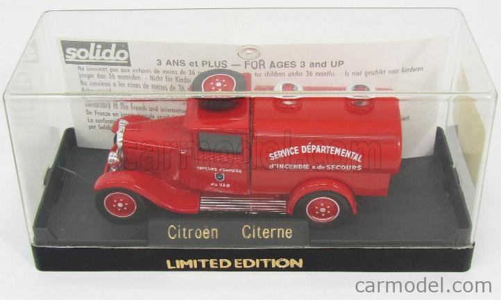Solido MVI Micarola 1/43 - Citroen C4F Bâché Surélevé Pompiers Paris