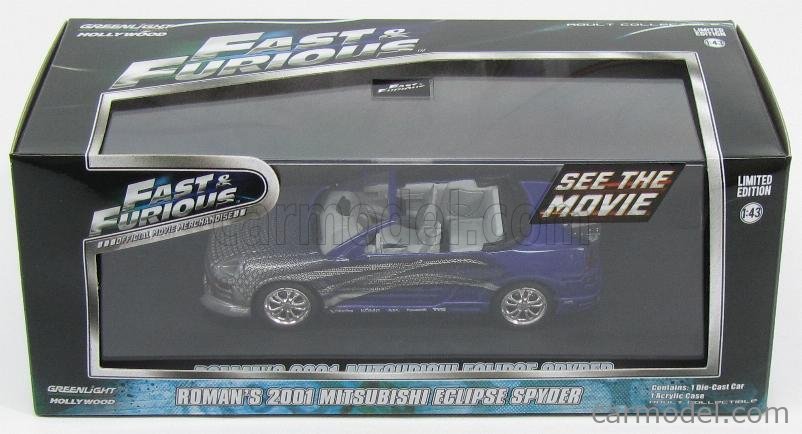 Mitsubishi Eclipse Spyder Purple Roman ´S the Fast and Furious 1/43 Greenlight