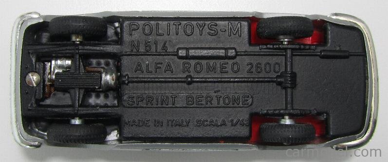 POLITOYS POLISTIL POLMS514 Scale 1 43 ALFA ROMEO 2600 SPRINT BERTONE 1 ISSUE SILVER