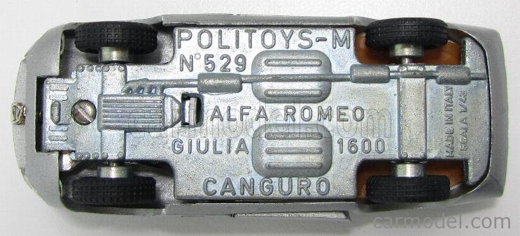 Miniature Politoys 1/43 - Alfa Romeo Giulia Canguro Grise 529 - Sans Boîte