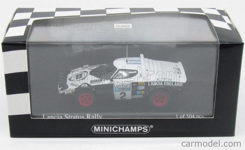 MINICHAMPS Lancia Stratos N°2 - Rallye Lombard 1979 - 1/43 - Très Bon état