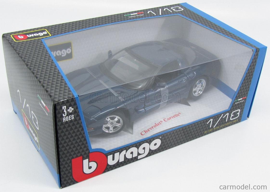 BURAGO 12038BL Scale 1/18 | CHEVROLET CORVETTE 1997 BLUE MET