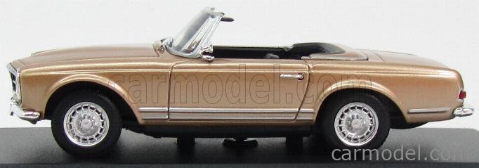 MERCEDES BENZ 230SL SL Pagode Roadster 1965 gold braun Maxi W113 Minichamps 1:43 MERCEDES BENZ 230SL SL Pagode Roadster 1965 gold braun Maxi W113 Minichamps 1:43