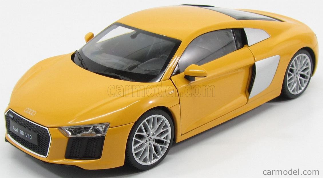 G LGB 1:24 Scale 2016 Yellow Audi R8 V10 24065 Detailed Welly Diecast Model Car 