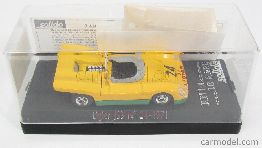 Solido N°195 – Ligier JS/3 Jaune #24 – 1/43 – Miniature Métal – Occasion