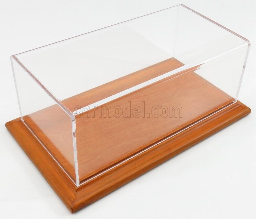 MODELLISMO AUTO STATICO VETRINA ESPOSITORE BASE IN LEGNO CILIEGIO 1:24