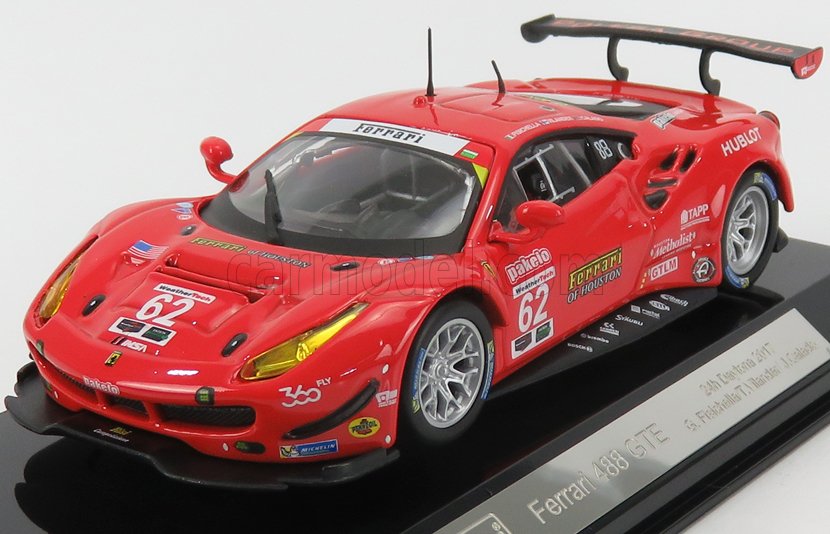 FERRARI 1//43 BURAGO 488 GTE 3.9L TURBO V8 TEAM RISI COMPETIZIONE N 62 BU3630
