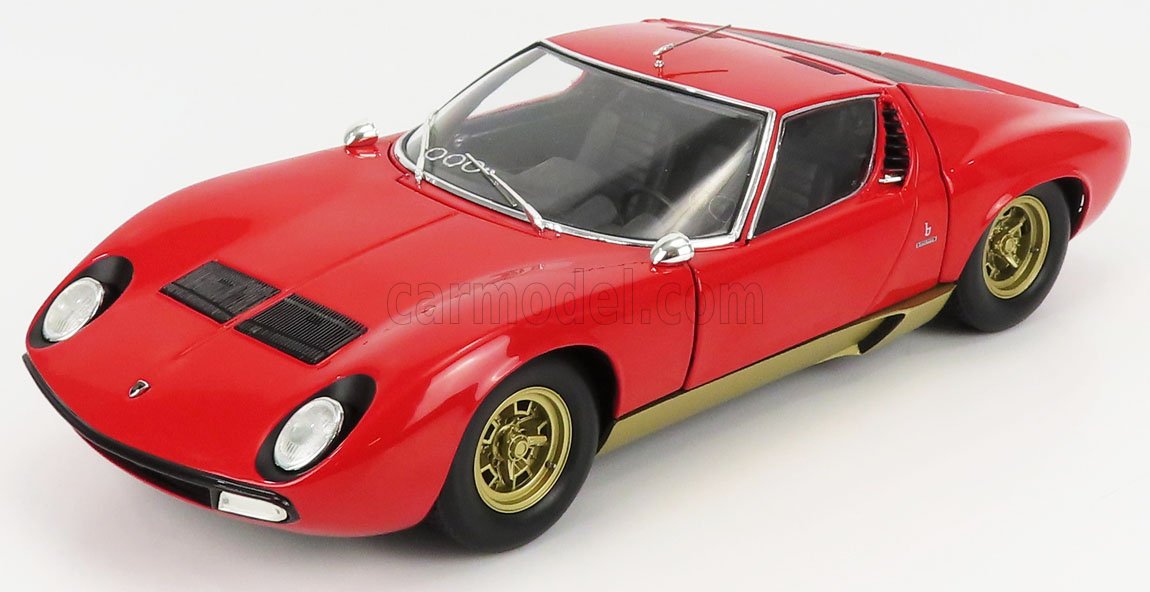 Modellino 08317r lamborghini miura sv 1970 red gold 1/18