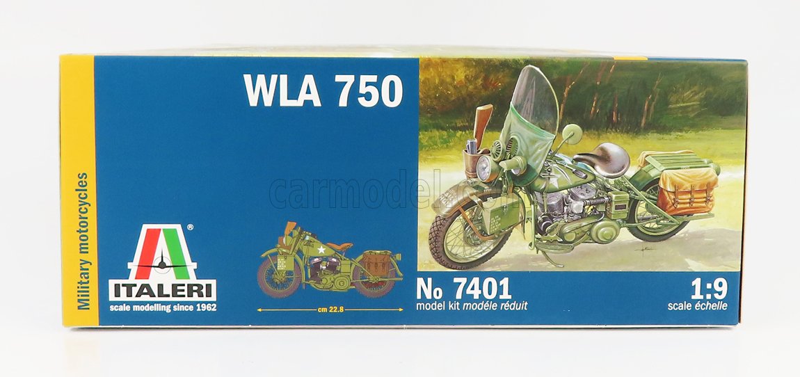 MODELLINO MOTO STATICO ITALERI HARLEY DAVIDSON WLA 750 MILITARY 1942 SCALA 1/9