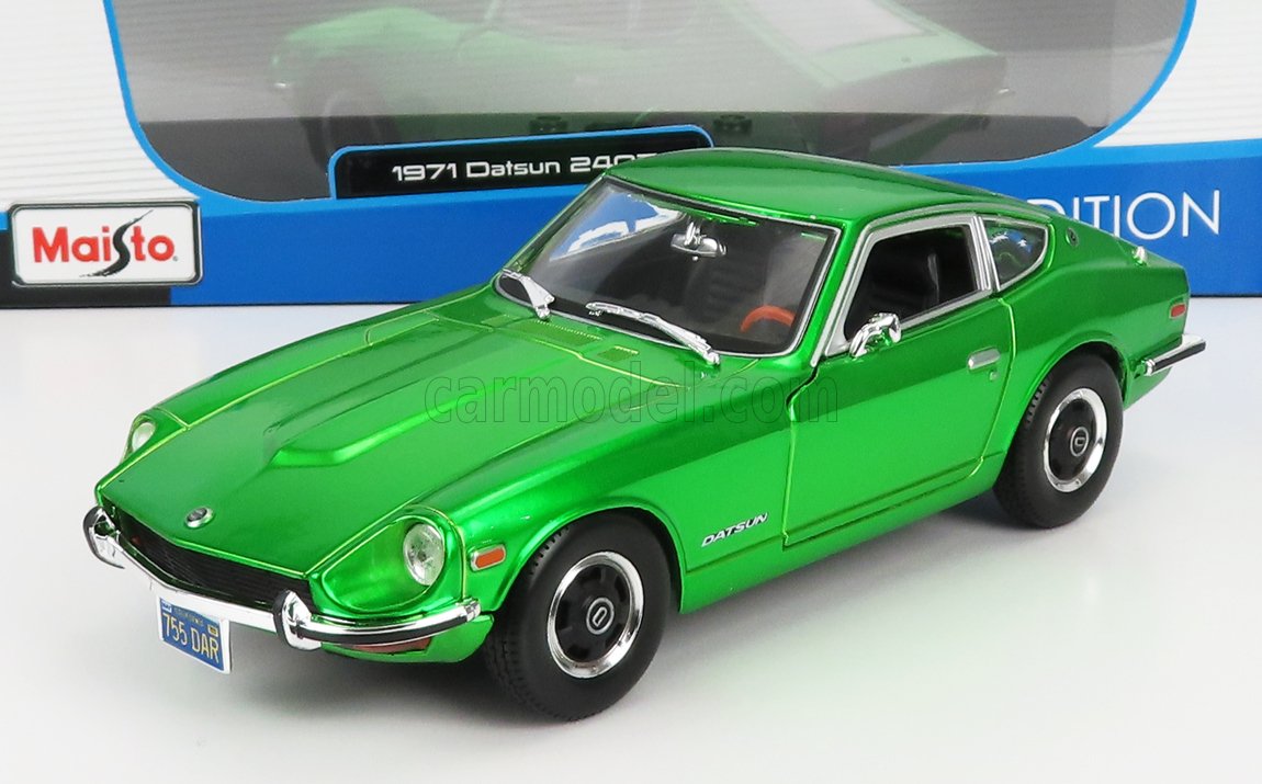 Model Car Static Diecast Nissan 240Z Coupe 1971 Green Scale 1/18