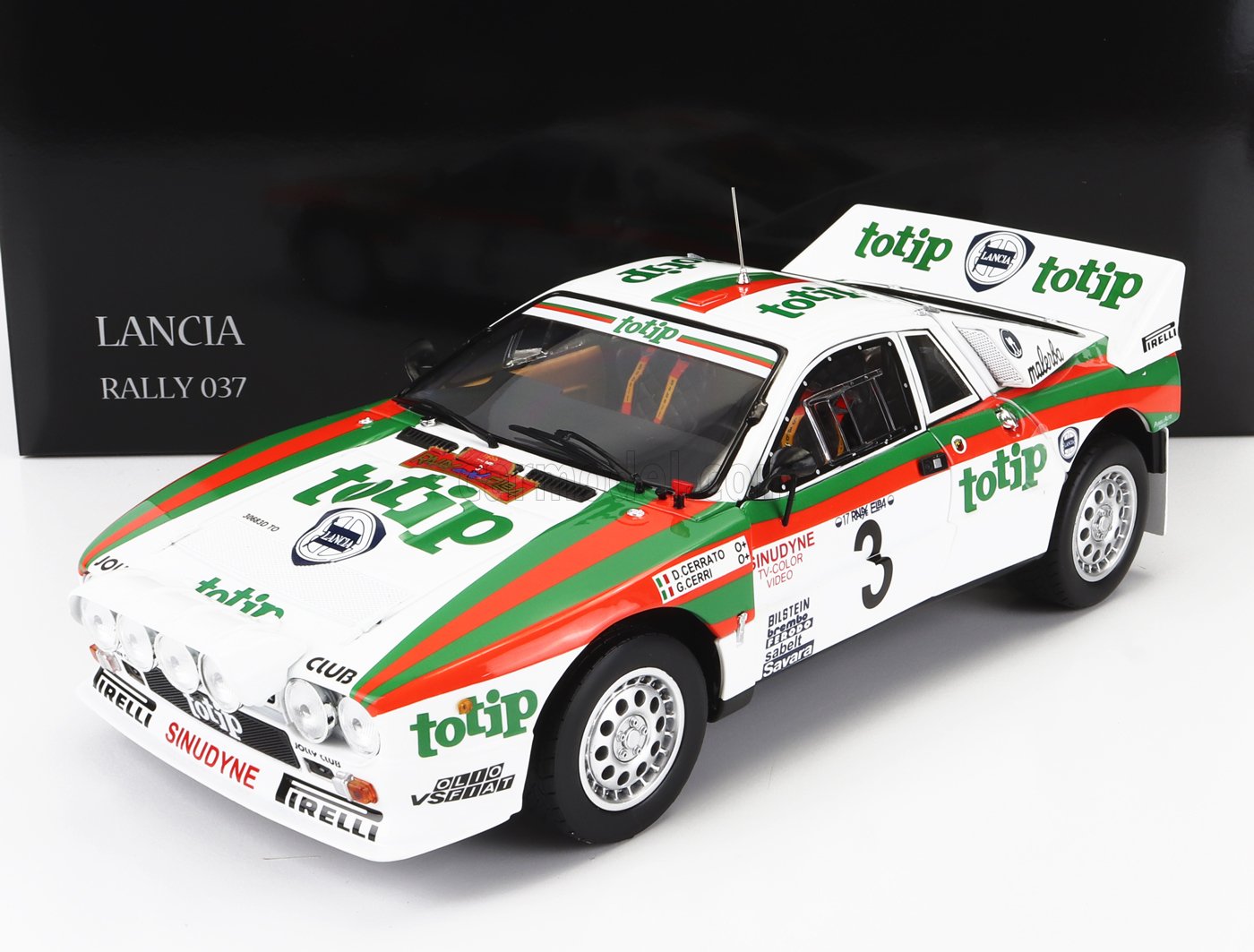 KYOSHO 1/18 LANCIA 037 3 CERRATO RALLY ISOLA D'ELBA 1985 MODELLINO