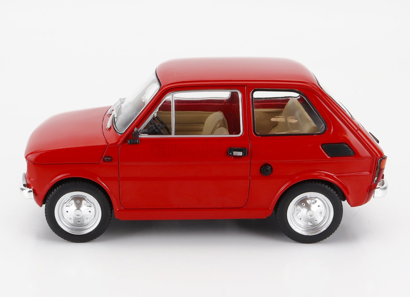 MODELLINO AUTO STATICO DIECAST FIAT 126 1972 ROSSO MODELLISMO SCALA 1:18