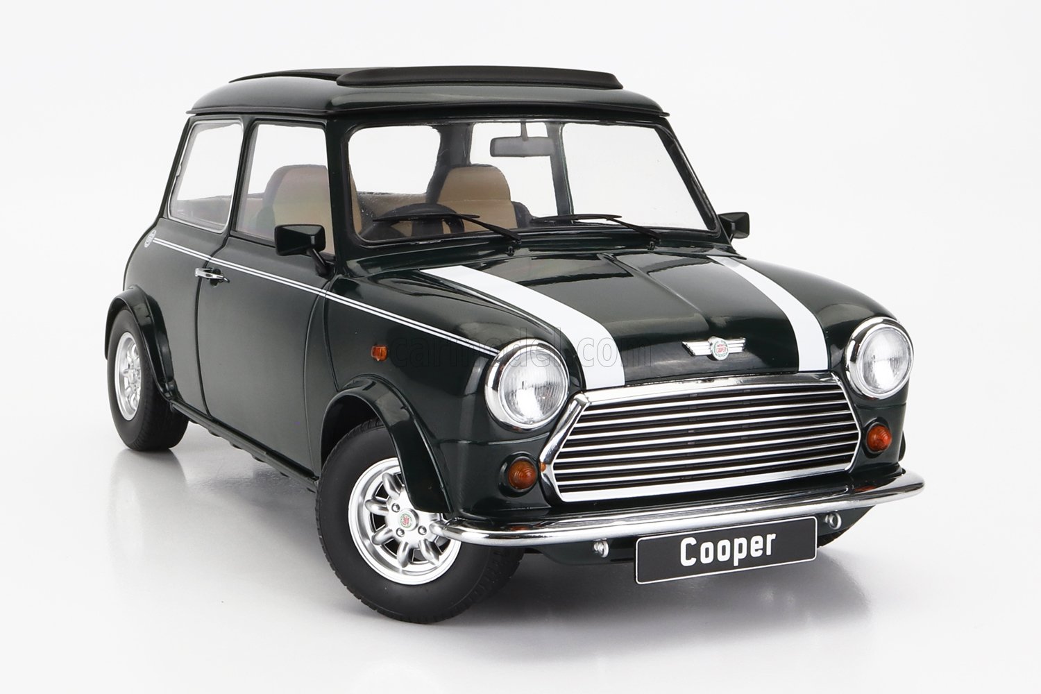MODELLINO AUTO STATICO DIECAST MINI COOPER SUNROOF RHD 1992 VERDE BIANCO 1/12