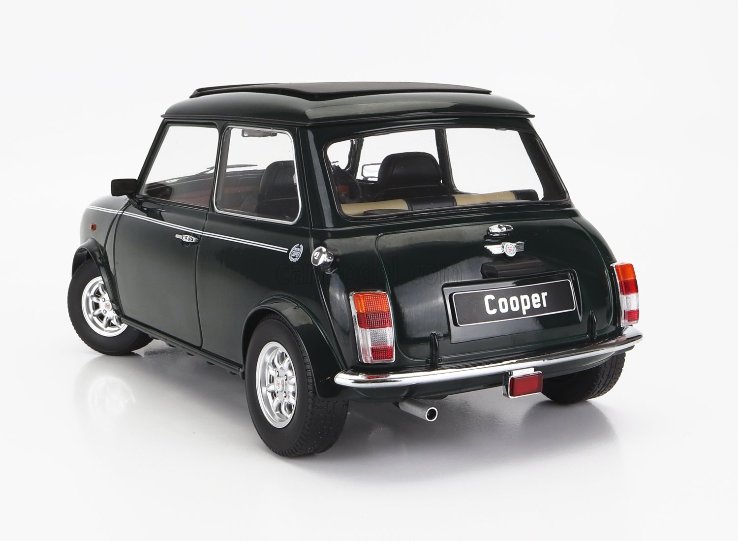 MODELLINO AUTO STATICO DIECAST MINI COOPER SUNROOF RHD 1992 VERDE BIANCO 1/12