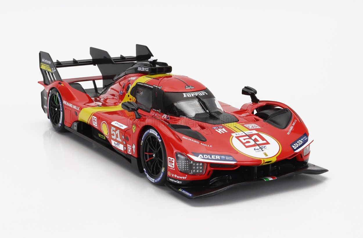 MODELLINO AUTO STATICO BURAGO FERRARI 499P WINNER LE MANS 2023 PIER GUIDI 1/24