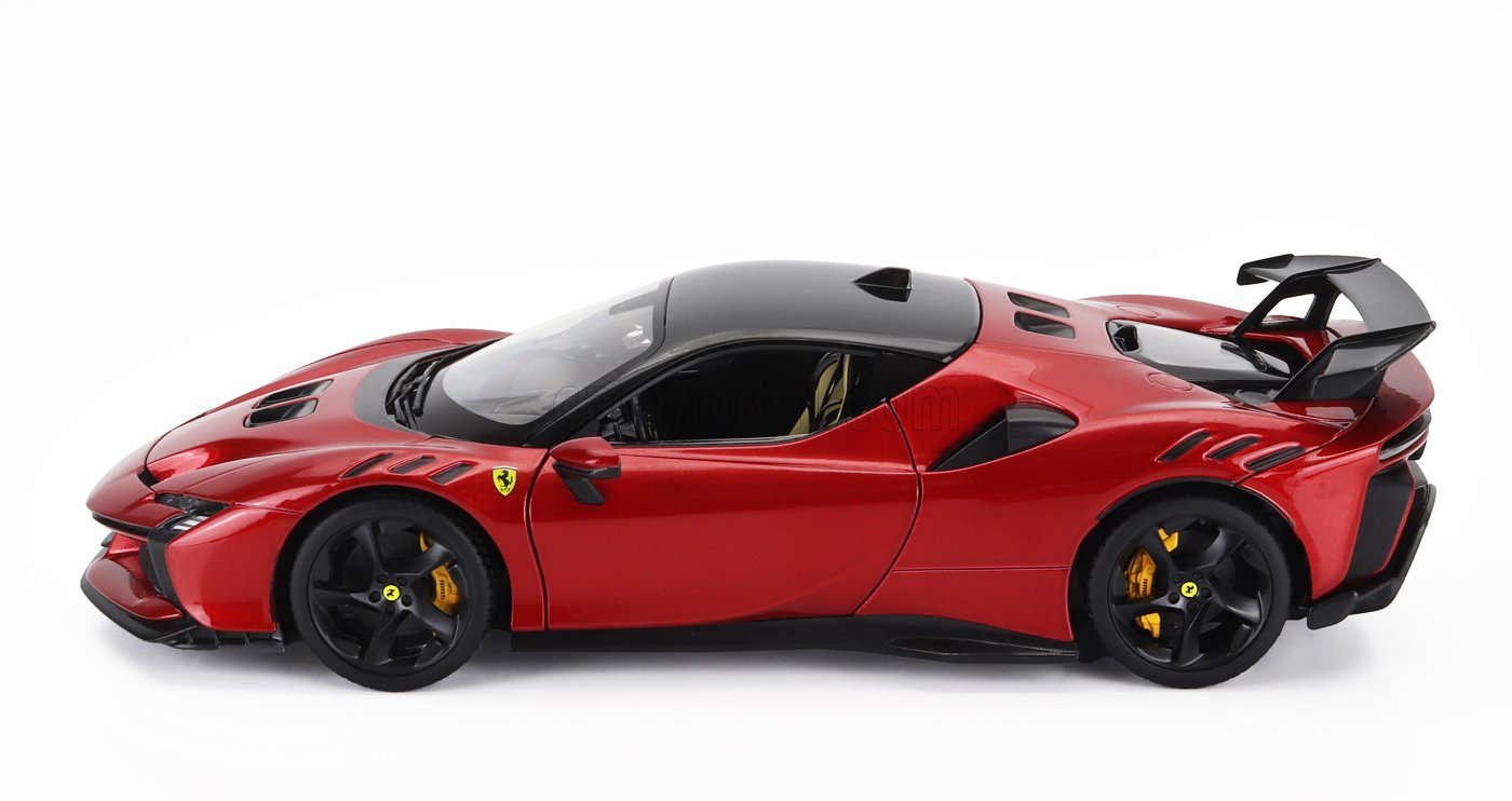 MODELLINO AUTO STATICO BURAGO FERRARI SF90XX STRADALE 2024 ROSSO SCALA 1/18