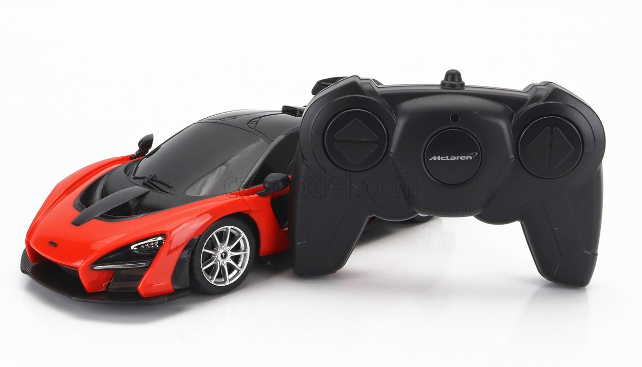 MODELLINO AUTO GIOCATTOLO RADIOCOMANDATO MCLAREN SENNA 2018 ARANCIO SCALA 1/24