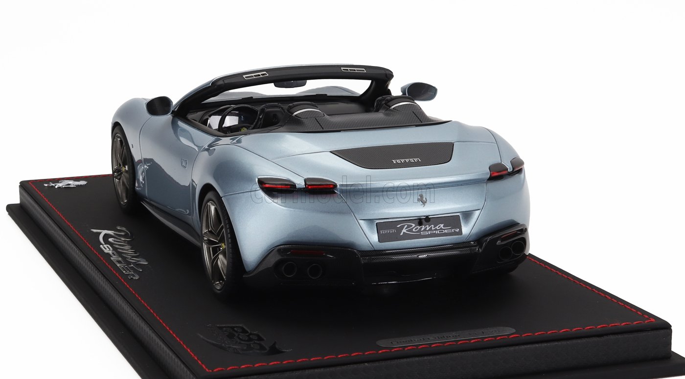 MODELLINO AUTO STATICO BBR FERRARI ROMA SPIDER OPEN 2020 CON VETRINA GRIGIO 1/18