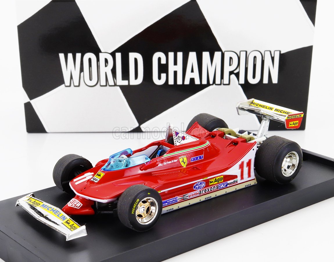 MODELLINO AUTO STATICO BRUMM FERRARI F1 312T4 SCHECKTER WINNER MONZA 1979 1/43