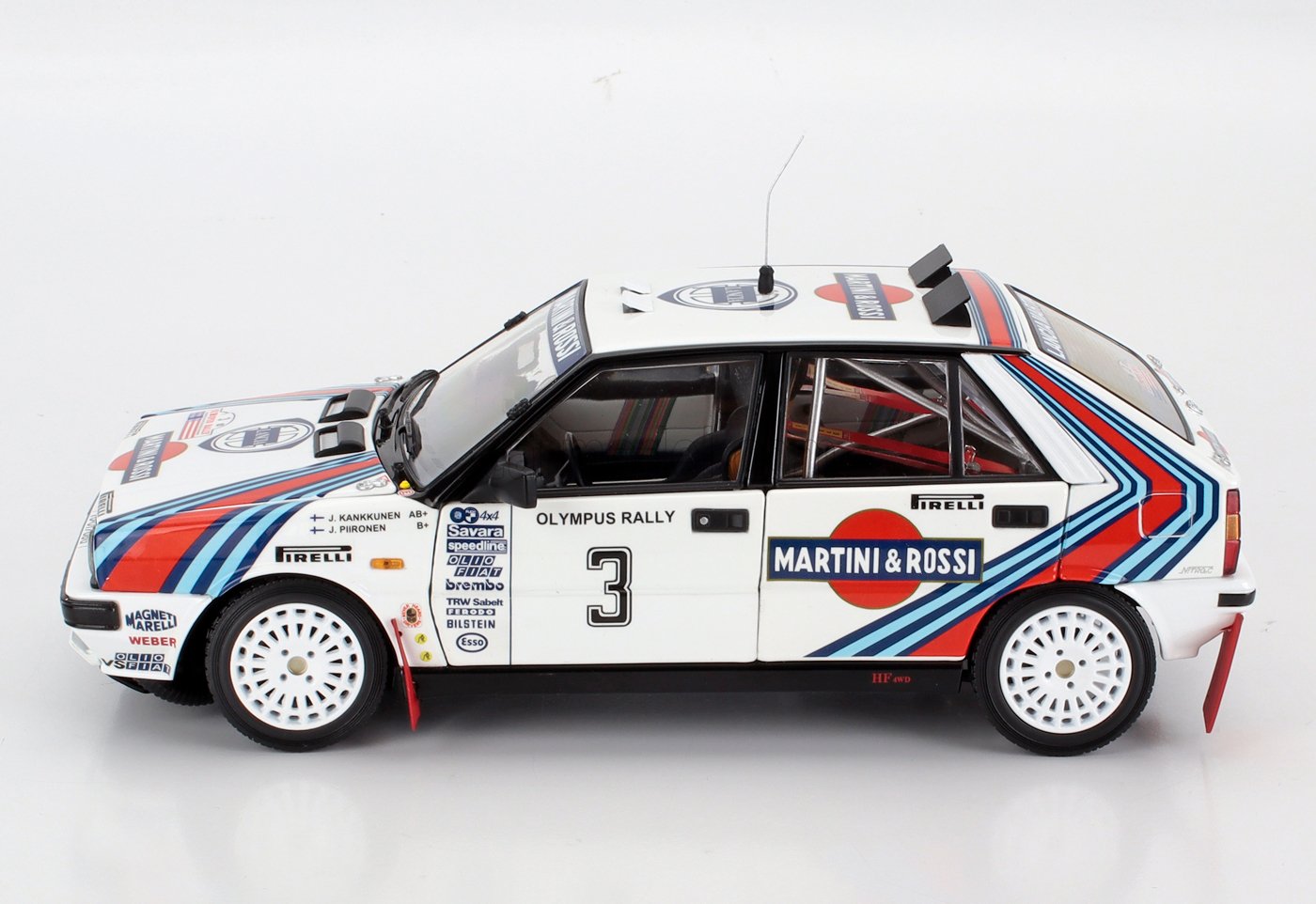 MODELLINO AUTO STATICO KYOSHO LANCIA DELTA MARTINI RALLY OLYMPUS 1987 KANKKUNEN