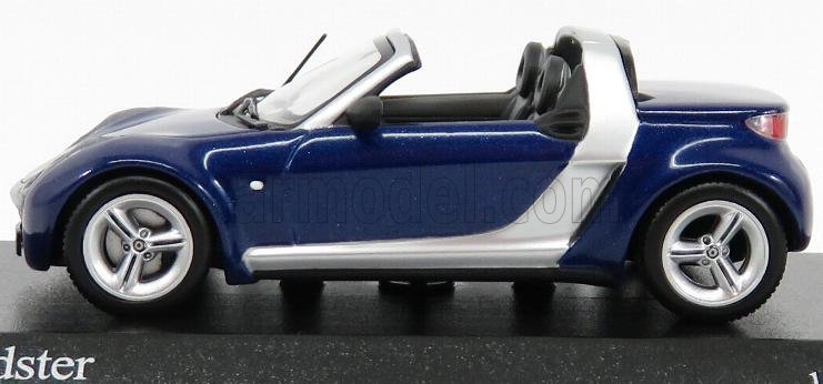 SMART ROADSTER CABRIO 2002 BLU MINICHAMPS SCALA 1:43 MODELLINO AUTO STATICO