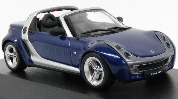 SMART ROADSTER CABRIO 2002 BLU MINICHAMPS SCALA 1:43 MODELLINO AUTO STATICO