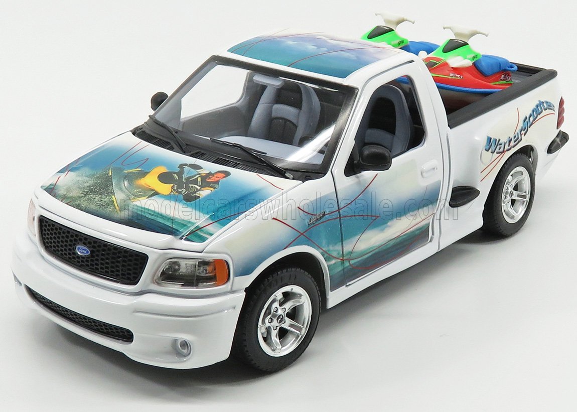 Burago 2000 Ford F150 Jet Ski Water-Scooter DieCast pickup truck white