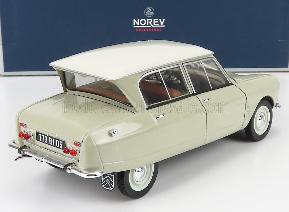 ② 1/18 - Norev - Citroën Ami 6 (1965) beige/blanc — Voitures