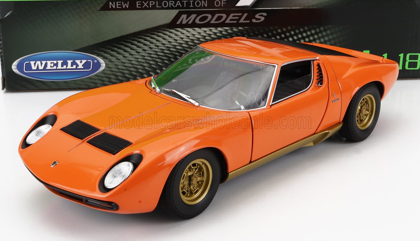 welly - 1/18 - lamborghini - miura sv 1971 - orange gold