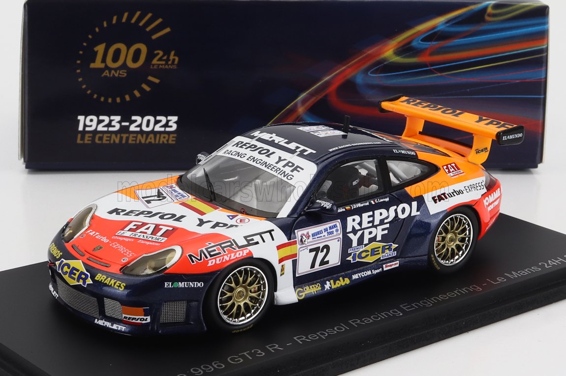 ミニカー　1/43 Porsche 996 GT3 R #72 Repsol Racing Engineering 24H Le Mans 2000 T. Saldana - G. Lavaggi - J. Diez-Villaroel [S9938] 1:43 SPARK Porsche 996 Gt3 R #°72 24H Le Mans 2000 Saldana