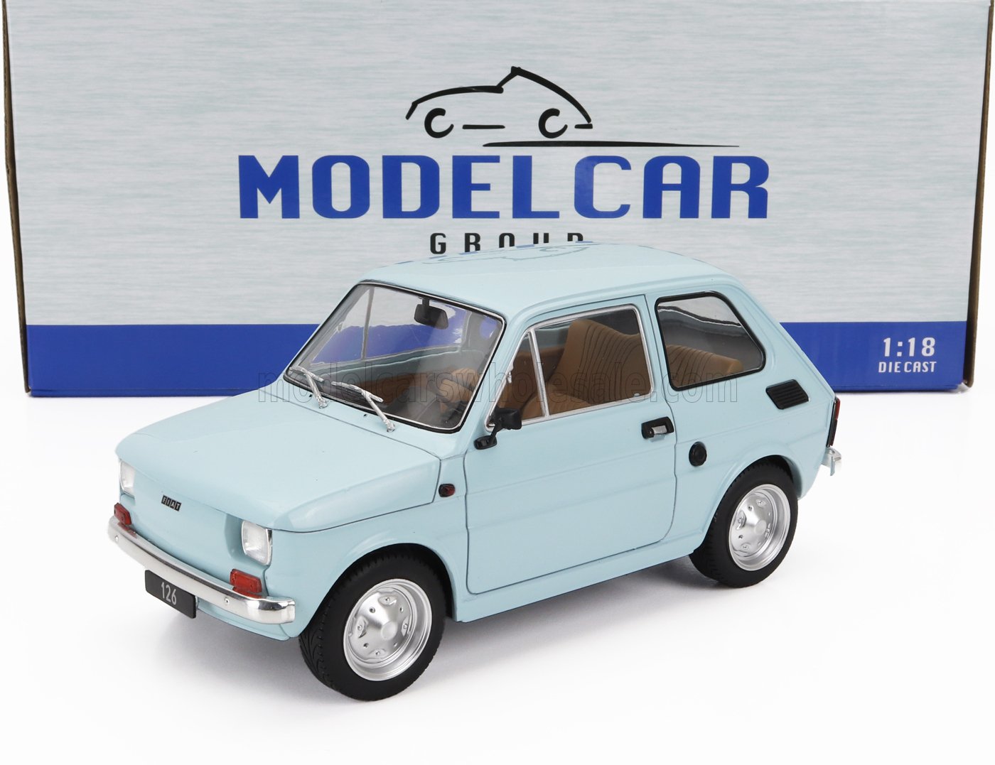 MCG 1/18 フィアット 126 1972 (ブルー) MODELCARSWHOLESALE.COM