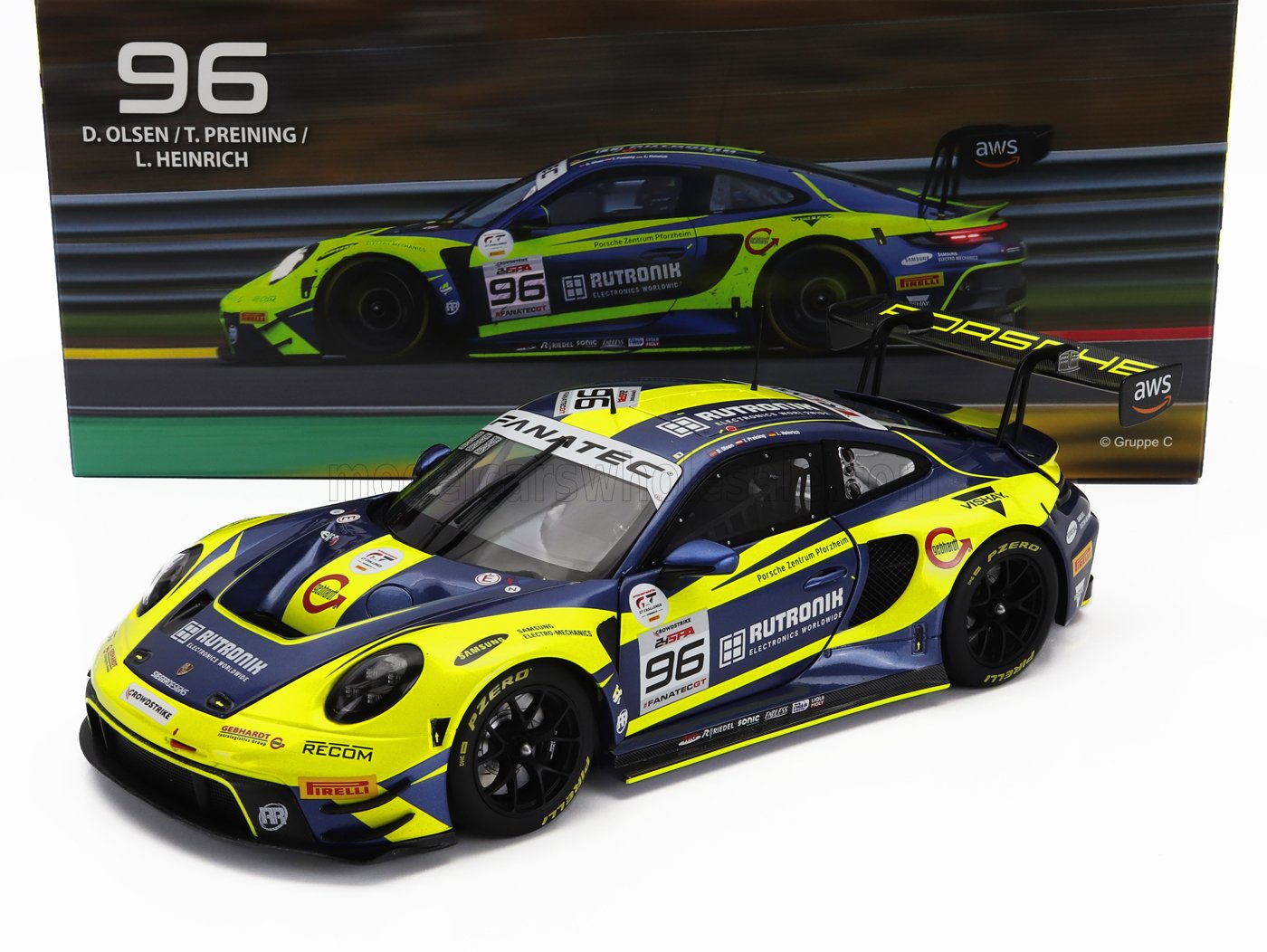 ミニカー 1/43 Rutronik Racing Porsche 911 GT3 R Porsche 911 GT3 R Rutronik Racing 24H Spa 2024 - scale 1/43rd 2024