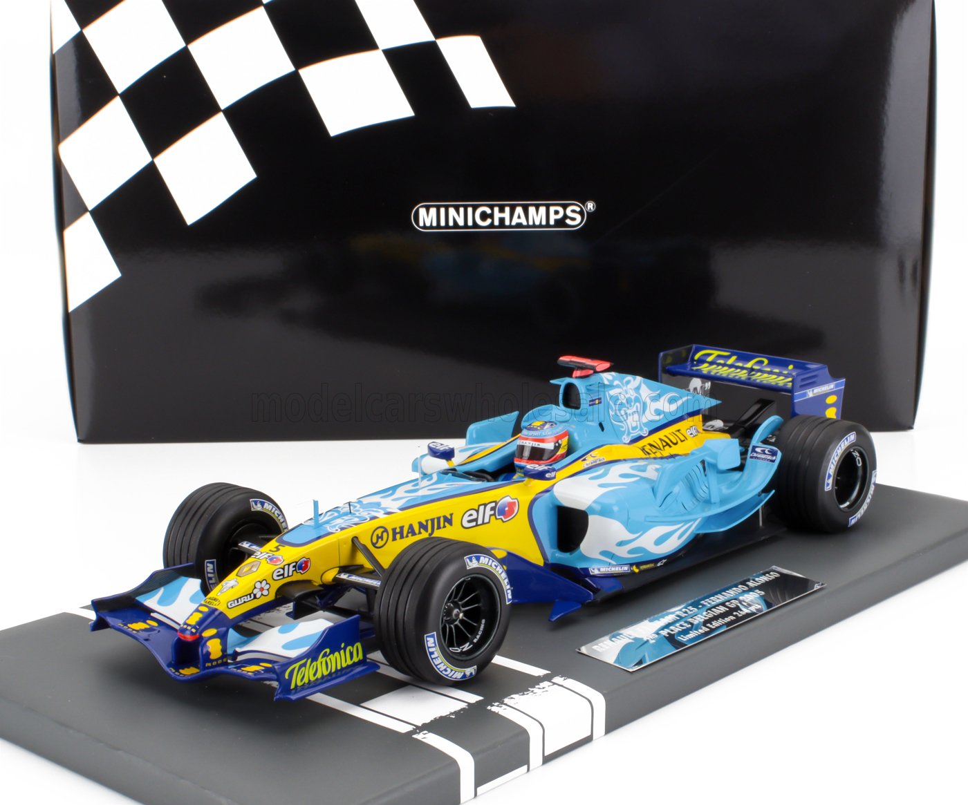 Minichamps 1/18 Renault R25 - Vainqueur GP Belgique 2005 (F. Alonso) - Neuve
